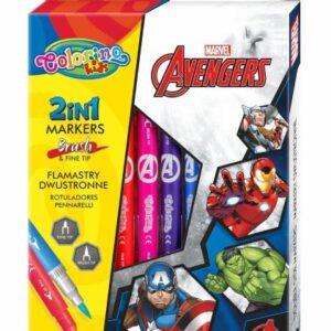 Флумастери 10 цвята двувърхи The Avengers