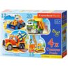 Комплект от 4 пъзела Construction-Vehicles