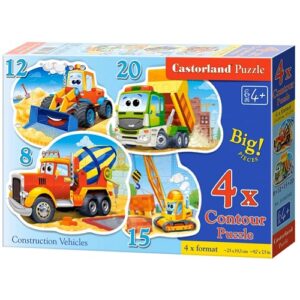 Комплект от 4 пъзела Construction-Vehicles
